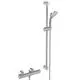 Brausethermostat mit verstellbarem Duschkopf und Halterung. Ideal Standard Produkt in Chrom-Optik, geeignet für die Wandmontage in Nassbereichen.